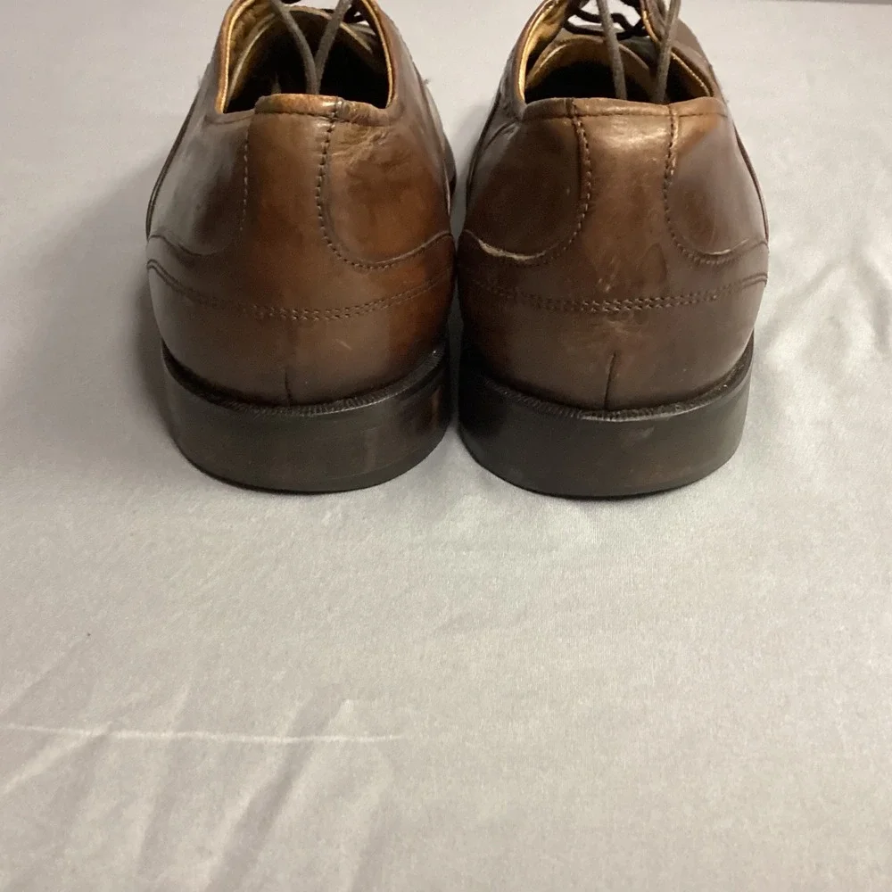 Florsheim Brown Leather Dress Shoes Square Toe‎ Oxfords Lace Up 9.5 D